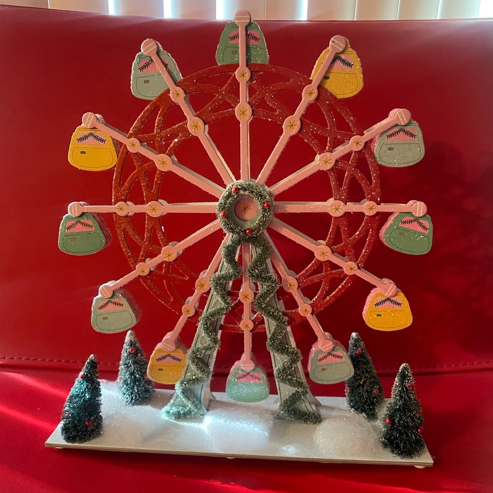 NIB RARE Anthropologie Christmas village ferris wheel George & Viv holiday decor